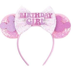 Pink Minnie Ears Headband 1 Count Birthday Girl-Pink